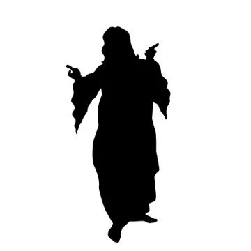 Vector silhouette of Jesus. 스톡 일러스트