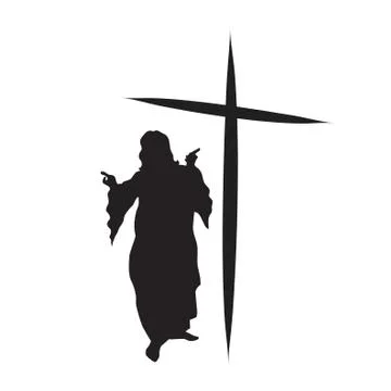Vector silhouette of Jesus. Stock Illustration