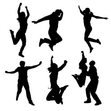 Vector silhouette of jump. Stock Illustration