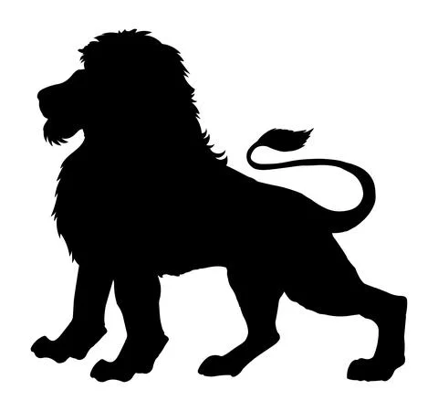 Vector silhouette of a male lion Stock Illustration