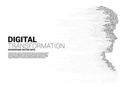 Vector silhouette of man head from pixel transformation . Concept background  Stockillustratie