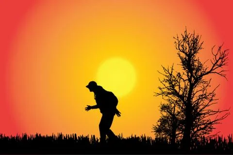 Vector silhouette of a man. Stock Illustration