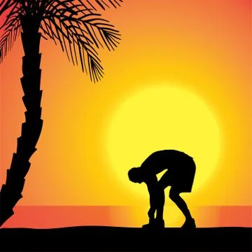 Vector silhouette of man. Stock Illustration