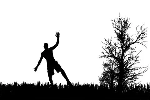 Vector silhouette of a man. Stock Illustration