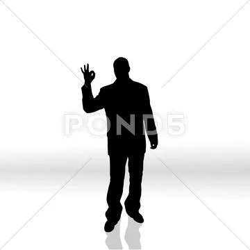 Vector silhouette of a man. Illustrazione stock