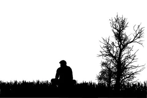 Vector silhouette of man. Stock Illustration