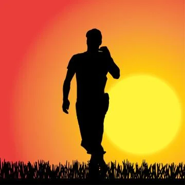 Vector silhouette of a man. Stock Illustration