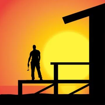 Vector silhouette of a man. Stock Illustration