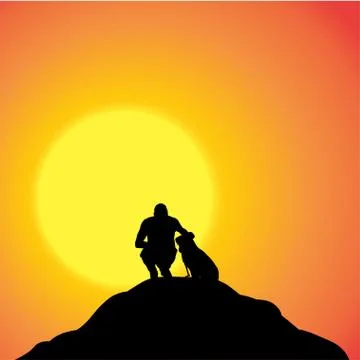 Vector silhouette of man. Stock Illustration