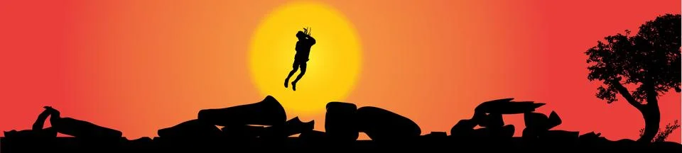 Vector silhouette of man. Stock Illustration