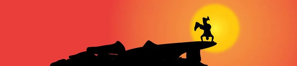 Vector silhouette of man. Illustrazione stock