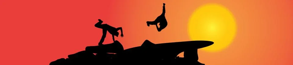 Vector silhouette of man. Illustrazione stock