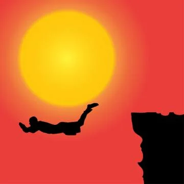 Vector silhouette of the man. Illustrazione stock