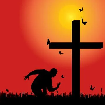 Vector silhouette  of man. Stock Illustration