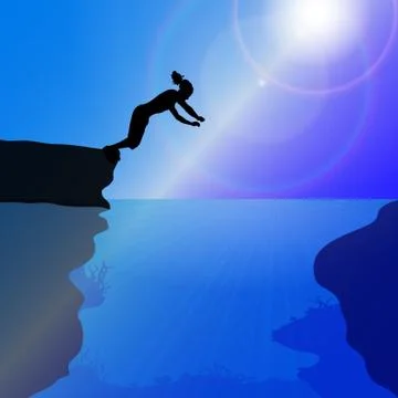 Vector silhouette of a man. Illustrazione stock