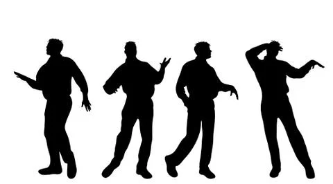 Vector silhouette of man on white background. Stock Illustration