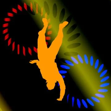 Vector silhouette of a man who dances. Stock Illustration