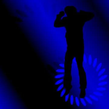 Vector silhouette of a man who dances. Stock Illustration