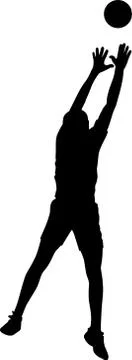 Vector silhouette of a man who plays volleyball. Sport player Stock Illustration
