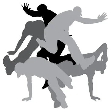 Vector silhouette of men. Stock Illustration