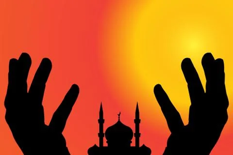 Vector silhouette of a mosque. Stock Illustration