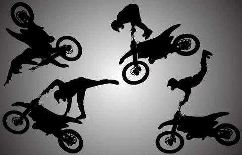 Vector silhouette of motocross. Illustrazione stock