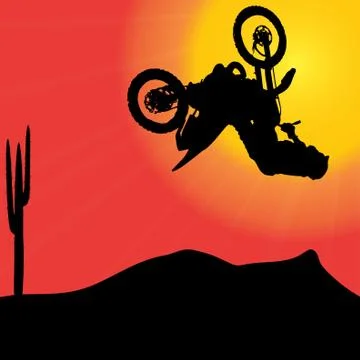 Vector silhouette of a motorcycle. Stock Illustration
