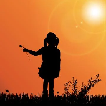 Vector silhouette of nature. Stock Illustration