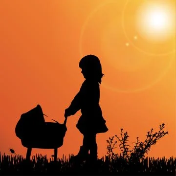 Vector silhouette of nature. Stock Illustration