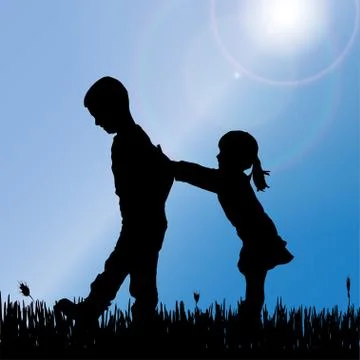 Vector silhouette of nature. Stock Illustration