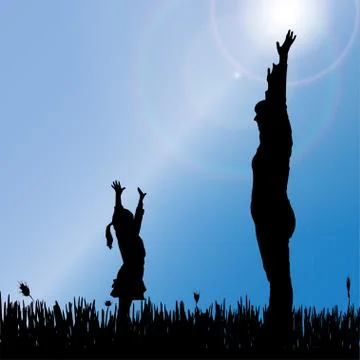 Vector silhouette of nature. Stock Illustration