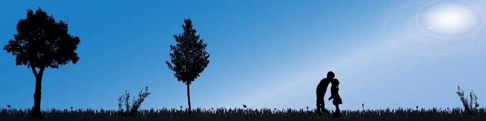 Vector silhouette of nature. Stock Illustration