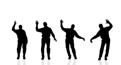 Vector silhouette  of old man. Stock Illustration