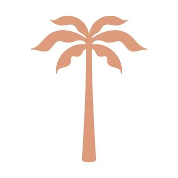 Vector silhouette palm tree. Relaxation in surf club aesthetics sunny summer day Stock Illustration