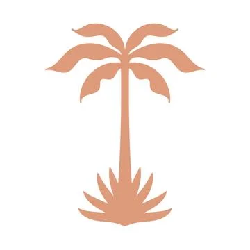 Vector silhouette palm tree. Relaxation in surf club aesthetics sunny summer day Stock Illustration