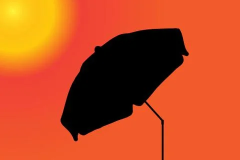 Vector silhouette of a parasol. Illustrazione stock