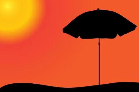 Vector silhouette of a parasol. イラスト素材
