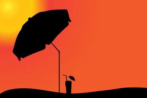 Vector silhouette of a parasol. Illustration