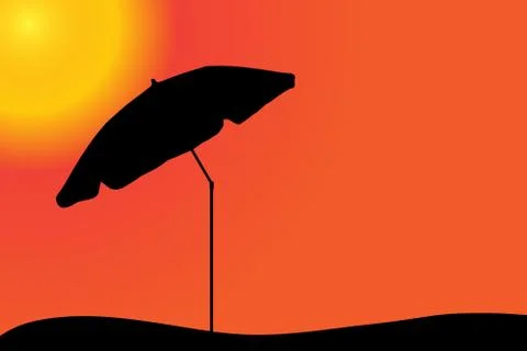 Vector silhouette of a parasol. Illustrazione stock