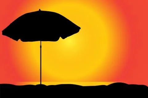 Vector silhouette of a parasol. Stock Illustration