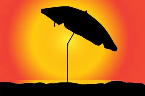 Vector silhouette of a parasol. Stock Illustration
