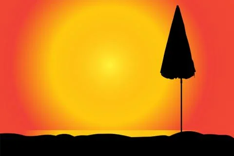 Vector silhouette of a parasol. 스톡 일러스트