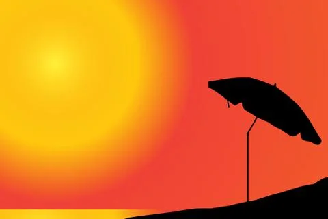 Vector silhouette of a parasol. Illustrazione stock