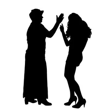 Vector silhouette of people. Stock Illustration