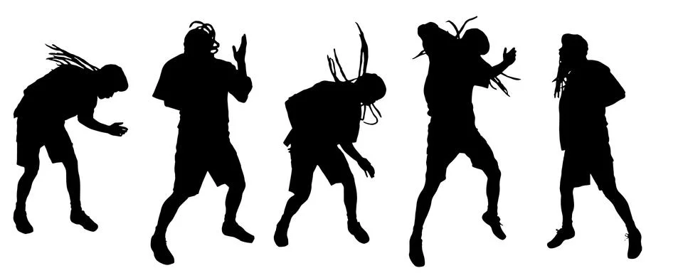 Vector silhouette of people. Illustrazione stock