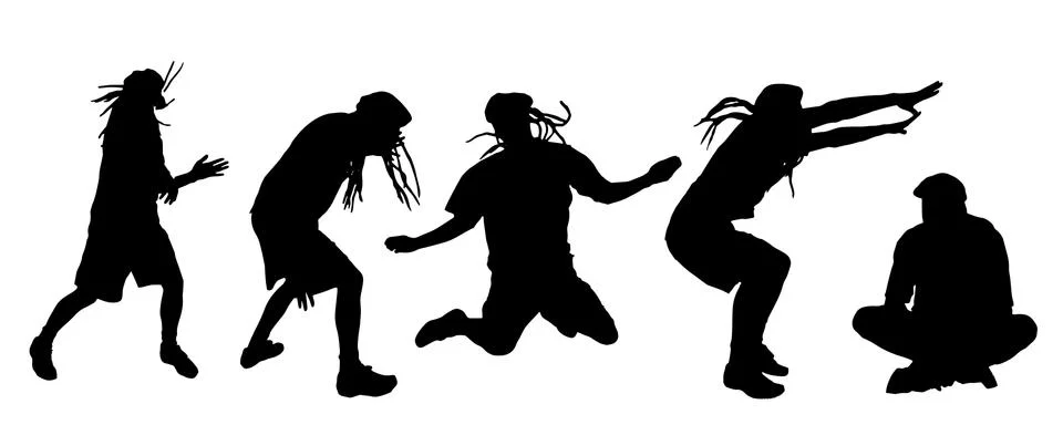 Vector silhouette of people. Illustrazione stock