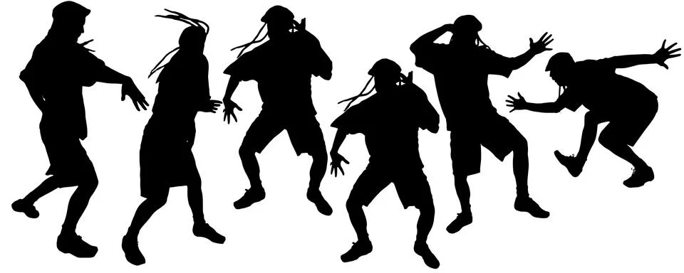 Vector silhouette of people. Illustrazione stock