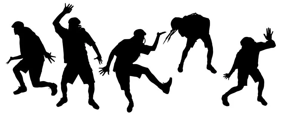 Vector silhouette of people. Illustrazione stock