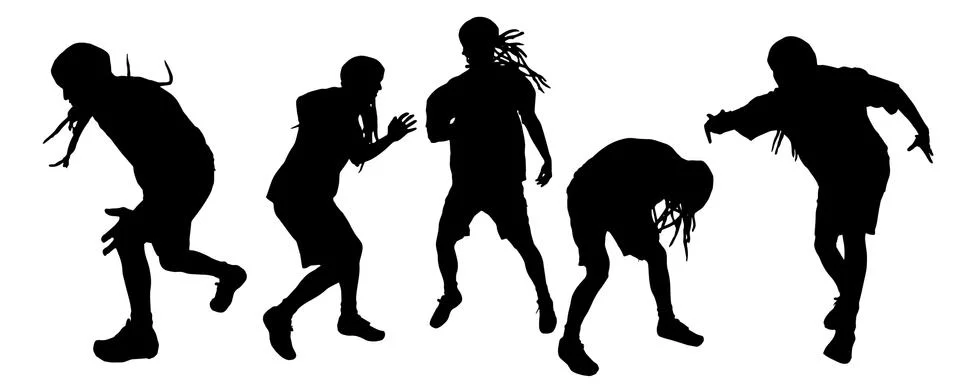 Vector silhouette of people. Illustrazione stock
