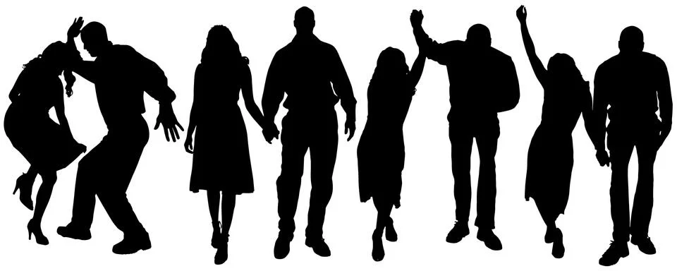 Vector silhouette of people. Stock Illustration